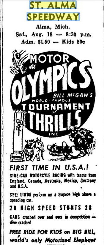 St. Alma Speedway - Aug 1956 (newer photo)